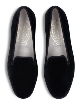 Stubbs & Wootton Insecure Black Private Stock Velvet Slipper Loafer 9
